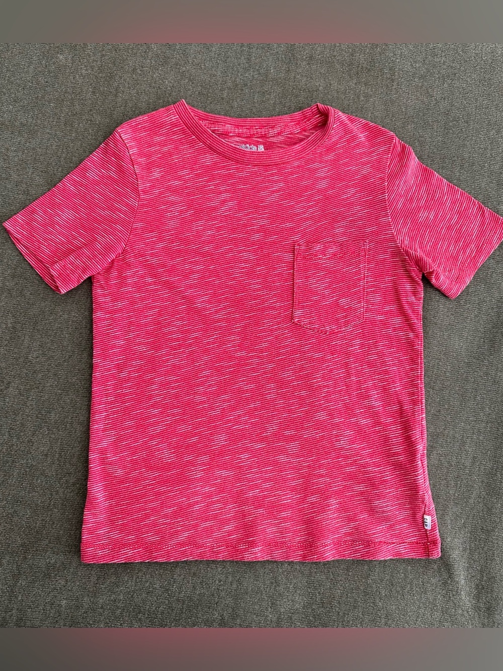 Gap Kids Boys XS 4-5 Red White Striped Pocket T-Shirt Short Sleeve